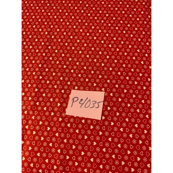 Red Cotton Fabric with Heart Pattern 1/2 Yard 44" Width Quilting Sewing Crafts - Picture 4 of 4